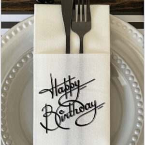 PORTACUBIERTOS HAPPY BIRTHDAY NEGRO