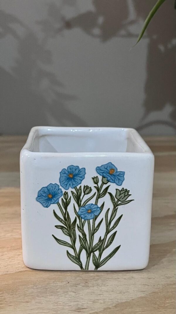 CUBO MINI FLORES AZULES